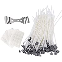 Mechas de Velas Naturales- 100pcs 20cm Mechas Enceradas- Kit de Fabricación de Velas- con 100 pegatinas de doble cara y…